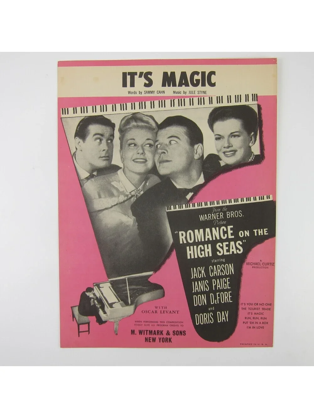 Sheet Music It's Magic Romance on the High Seas Film Doris Day Vintage 1948